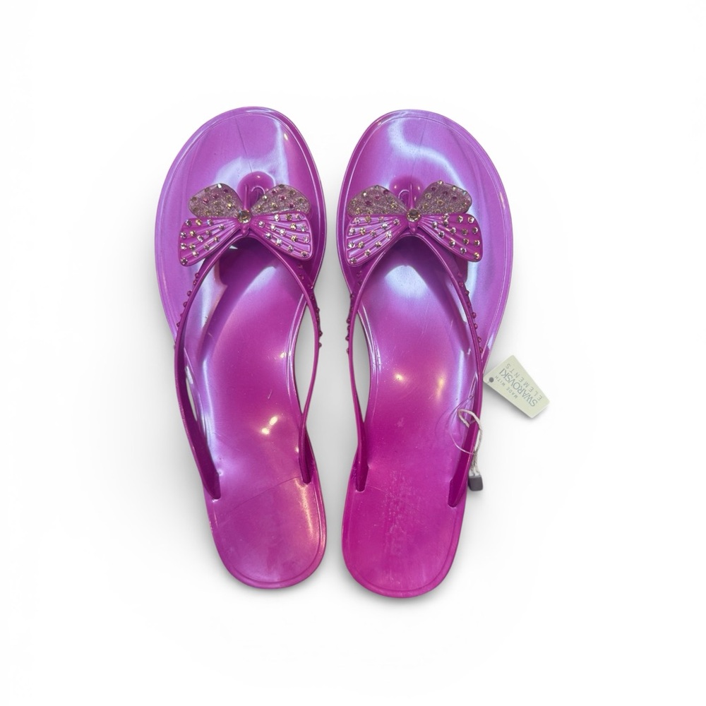 Menghi Purple Women's Sandals with Bow Accent